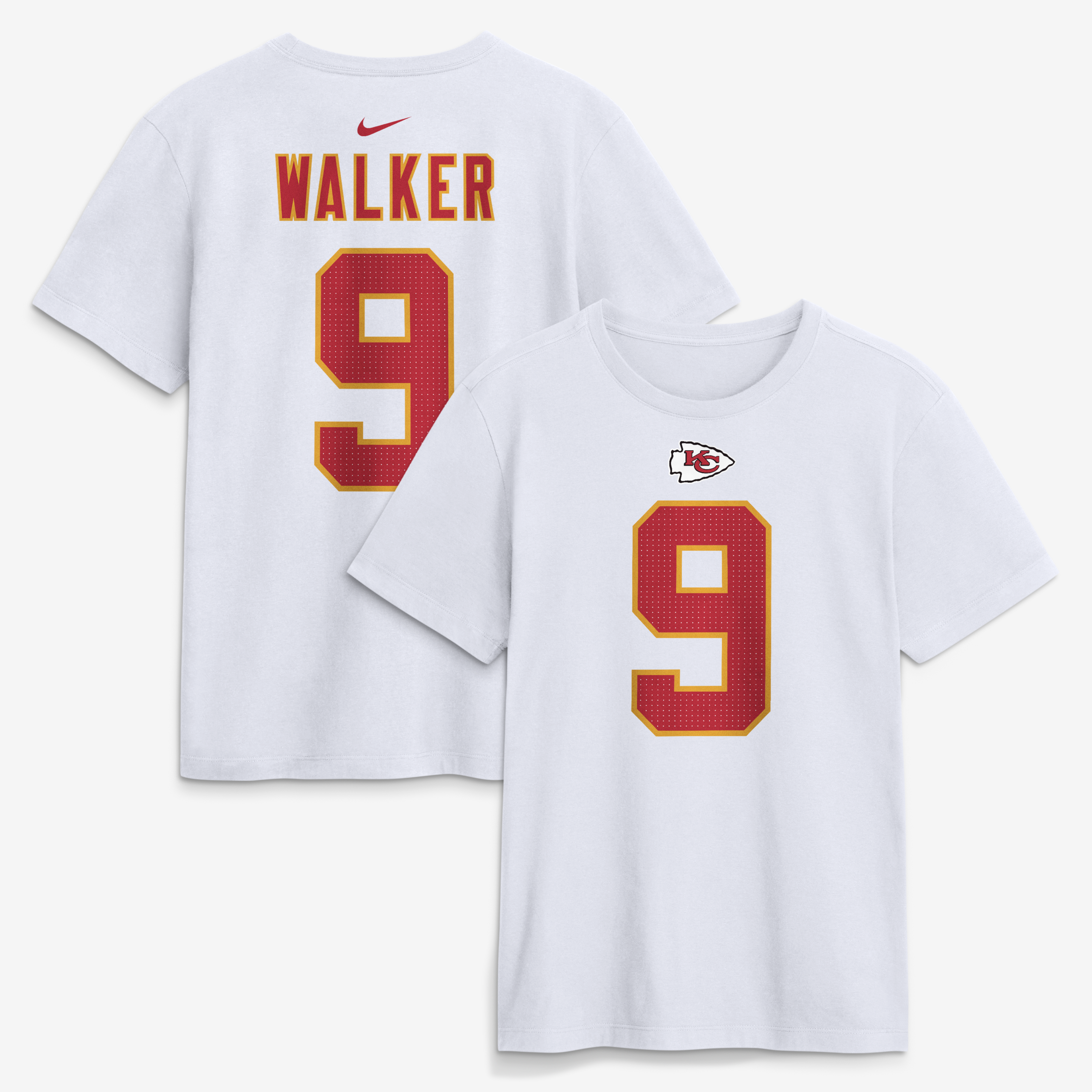 Nike Men's Kenneth Walker Iii White Kansas City Chiefs Name & Number T-Shirt - White