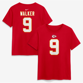 Women's Nike Kenneth Walker III Red Kansas City Chiefs Name & Number T-Shirt