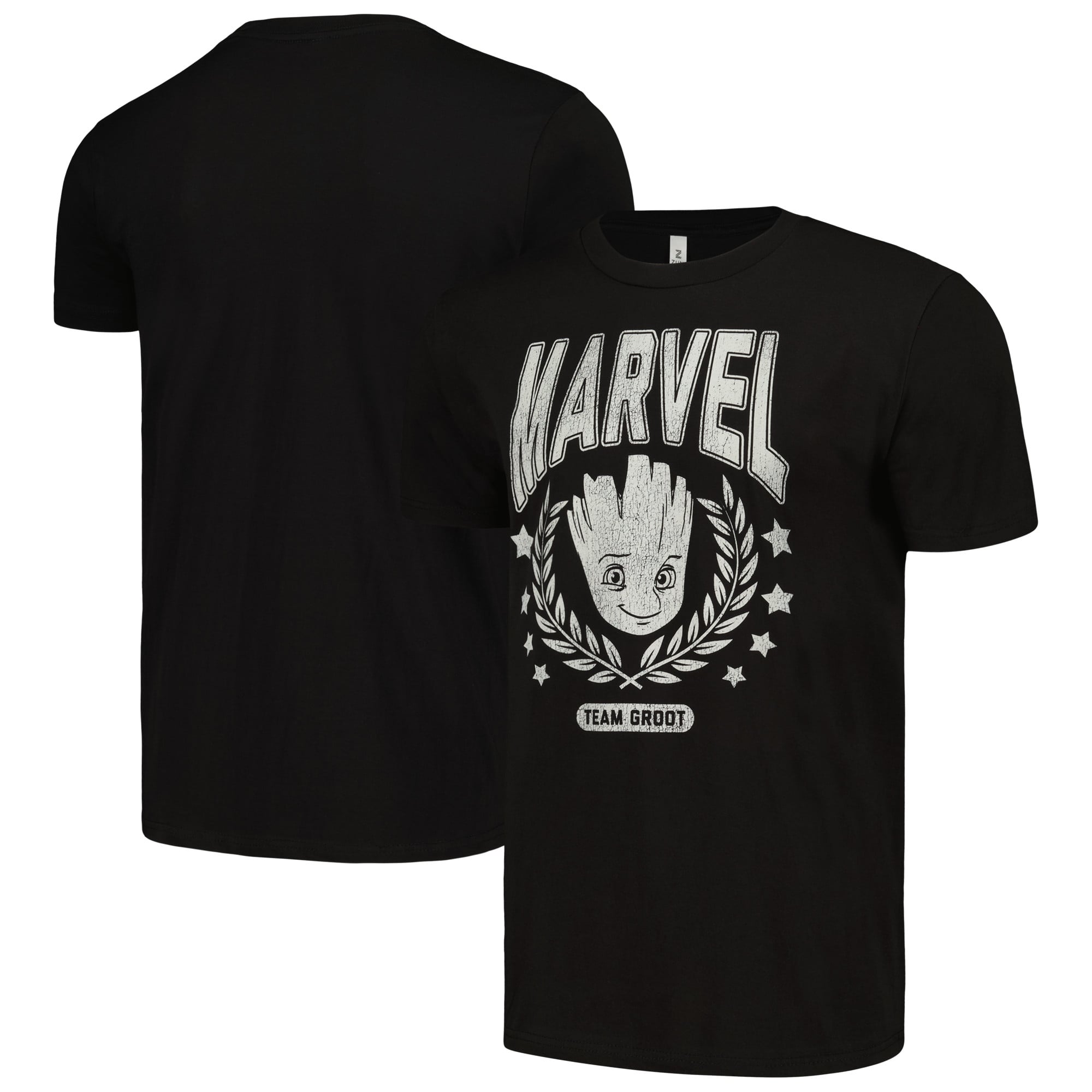 Unisex Black Guardians of the Galaxy Groot Collegiate T-Shirt