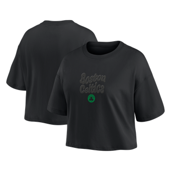 Women's Fanatics Boston Celtics Blackout Wave Cropped Top
