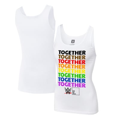 Women's  WWE Together Pride Tank Top - White