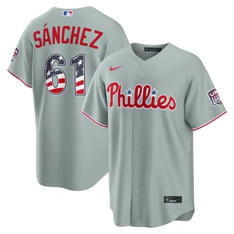 Fourth of July Men's Philadelphia Phillies Cristopher Sanchez Nike Gray USA 250 Stadium Jersey