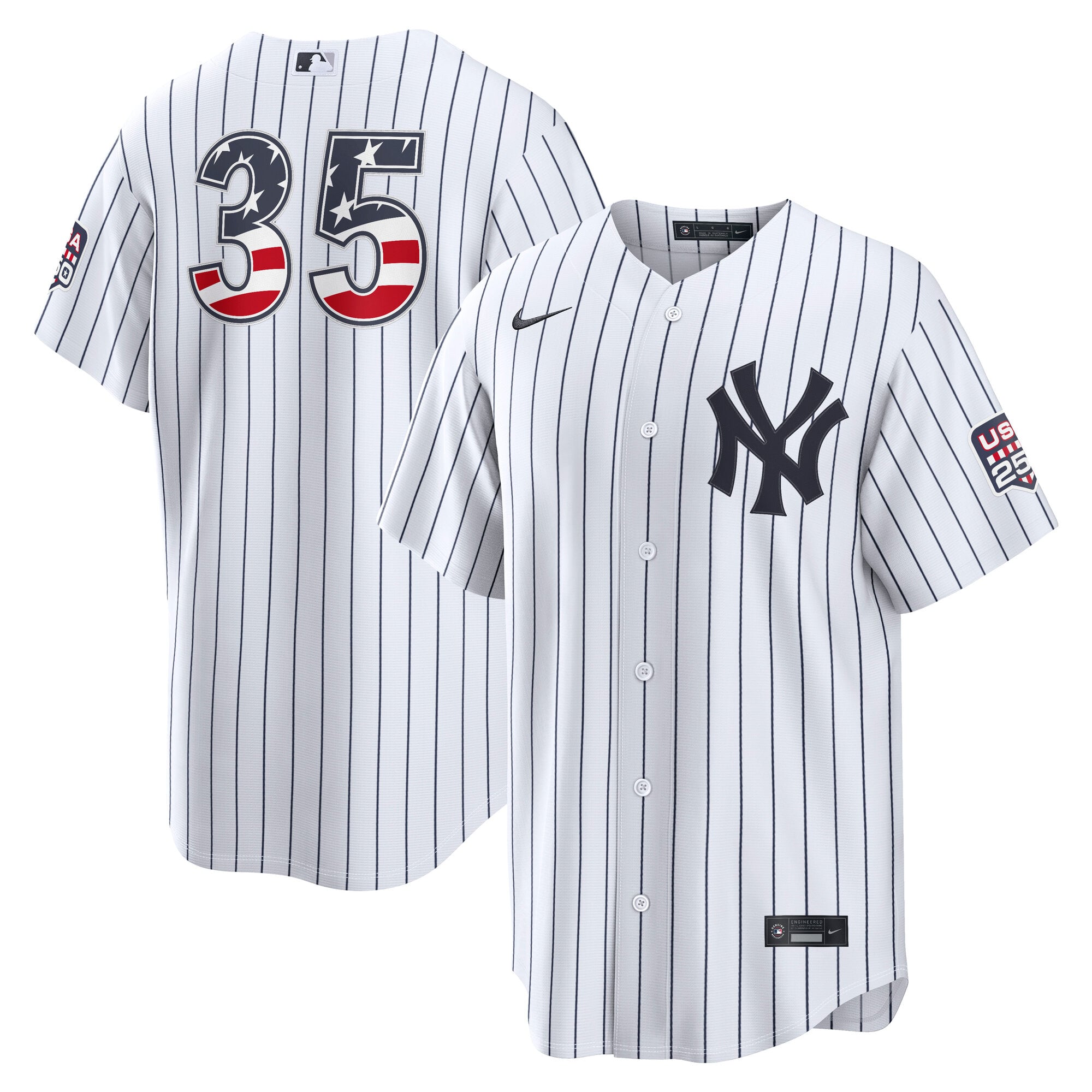 Fourth of July Men's New York Yankees Cody Bellinger Nike White USA 250 Stadium Jersey