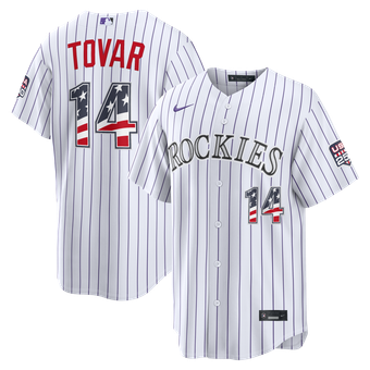 Fourth of July Men's Colorado Rockies Ezequiel Tovar Nike White USA 250 Stadium Jersey