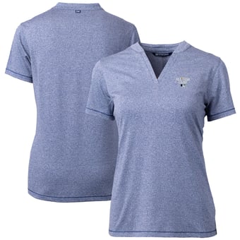 Women's Cutter & Buck  Heather Navy 2023 MLB All-Star Game DryTec Forge Stretch V-Neck Blade Top