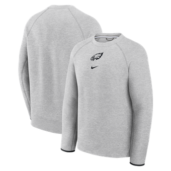 Men's Nike  Heather Gray Philadelphia Eagles Tech Fleece Raglan Sweatshirt