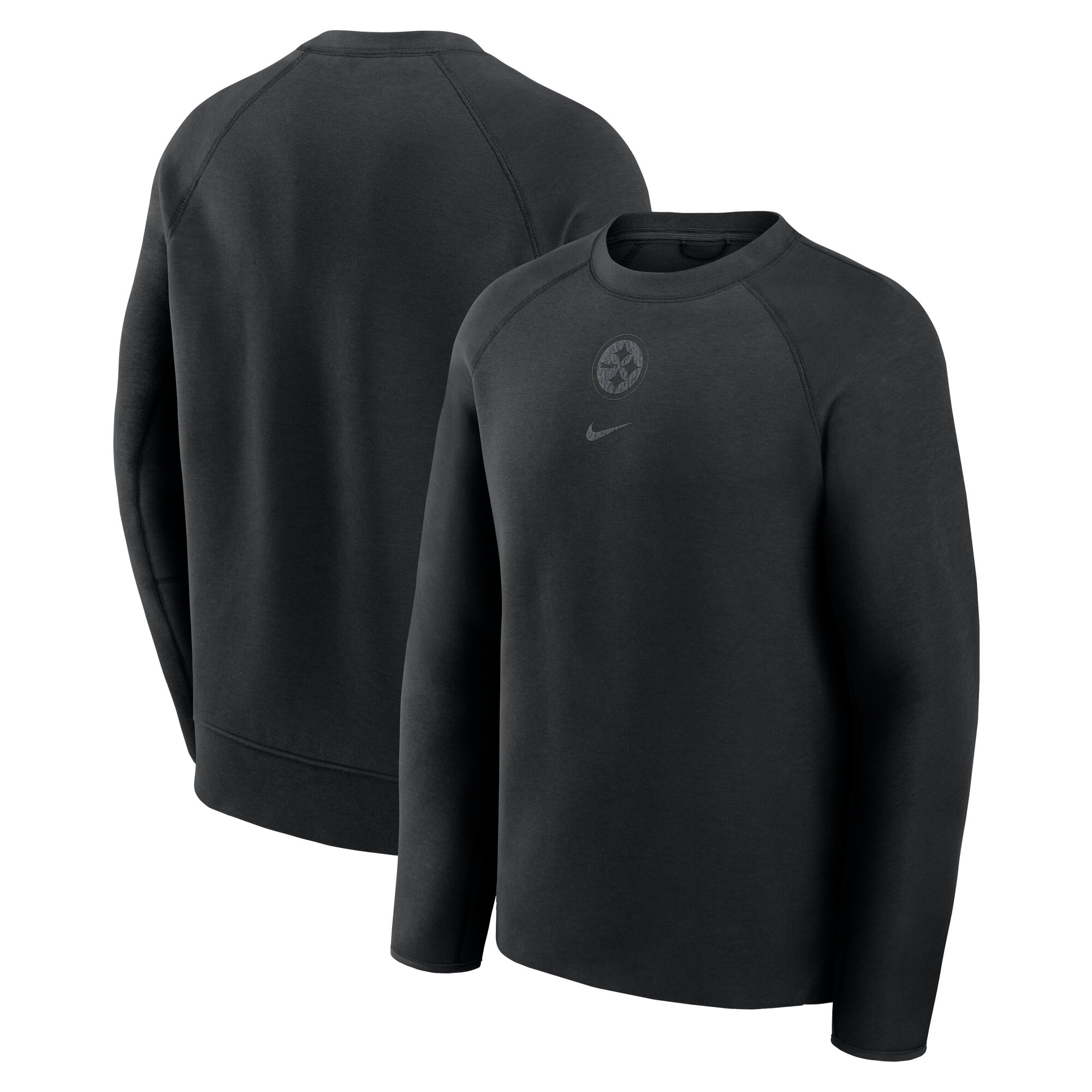 Men's Nike Black Pittsburgh Steelers Tech Fleece Raglan Sweatshirt