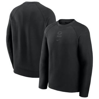 Men's Nike  Black Green Bay Packers Tech Fleece Raglan Sweatshirt