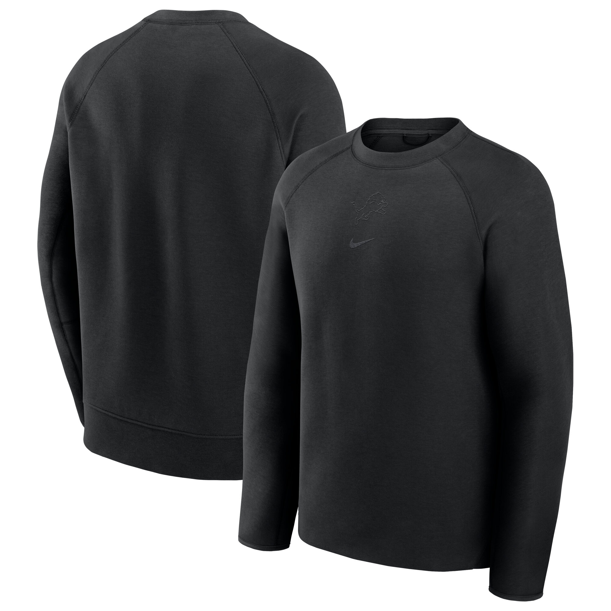 Detroit Lions Tech Fleece Nike Men's NFL Pullover Crew in Black | 05L6912Z9J-KH0