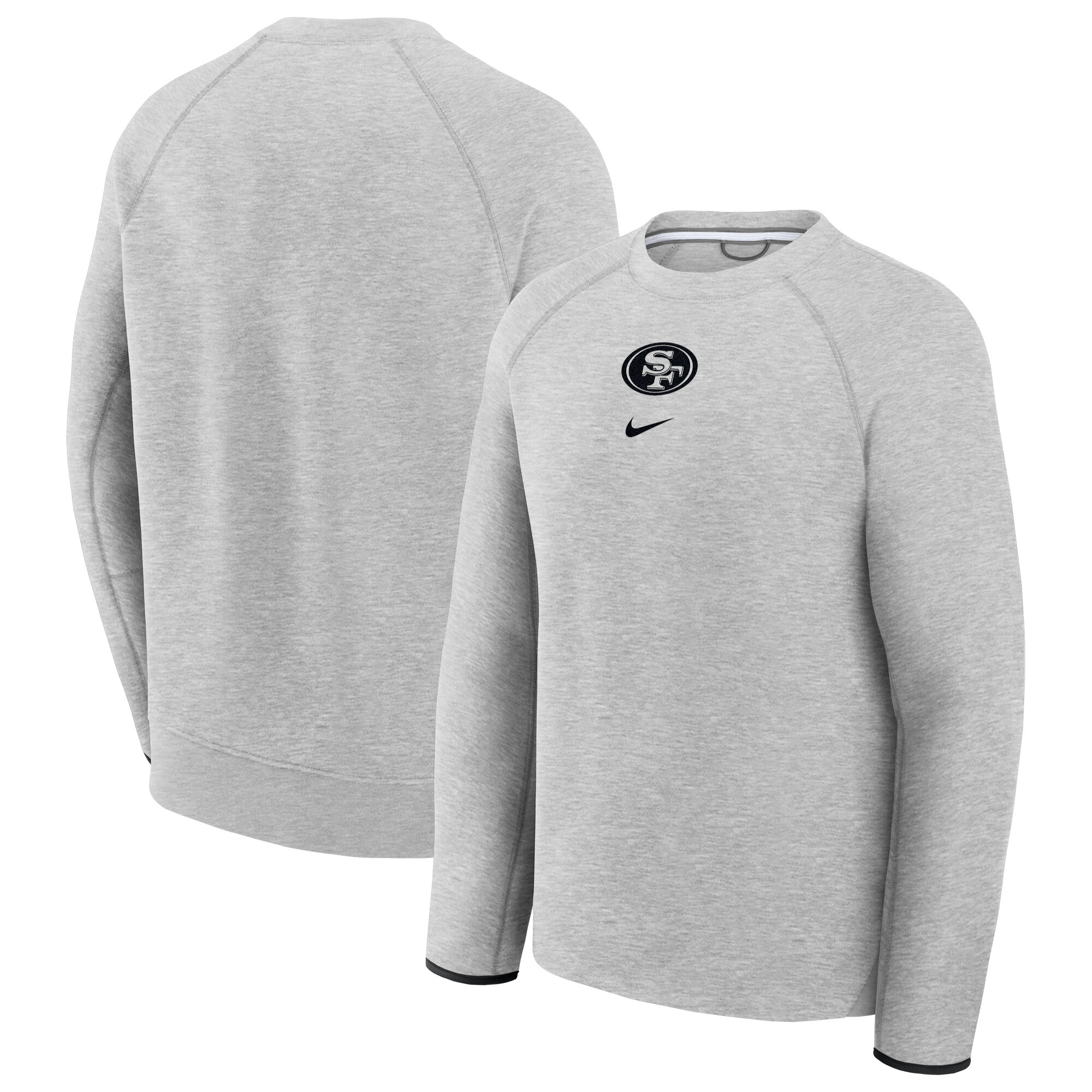 Men's Nike  Heather Gray San Francisco 49ers Tech Fleece Raglan Sweatshirt