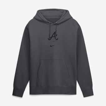 Men's Nike  Anthracite Atlanta Braves Washed Club Fleece Hoodie