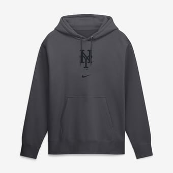 Men's Nike  Anthracite New York Mets Washed Club Fleece Hoodie