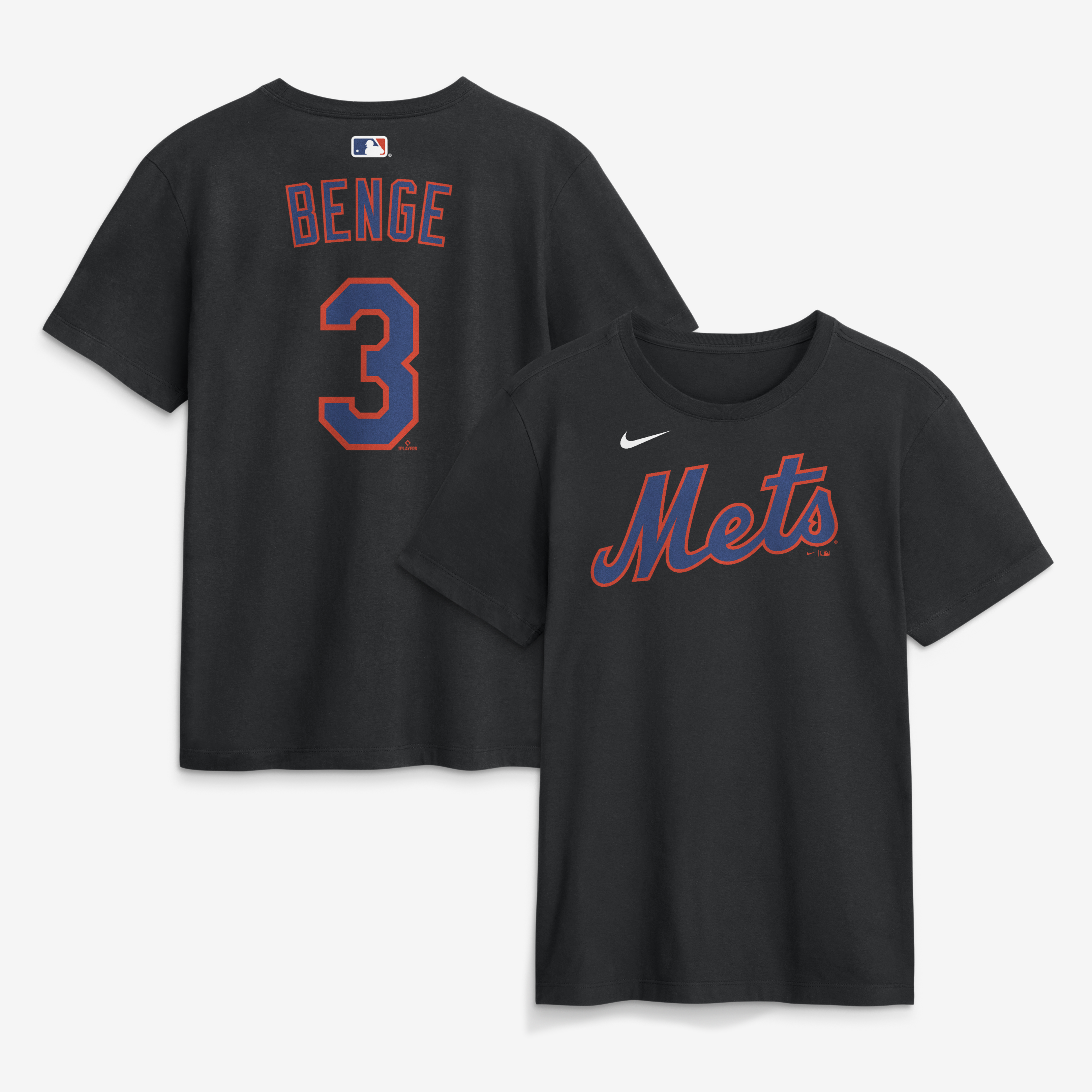 Men's Nike Carson Benge Black New York Mets Name & Number T-Shirt