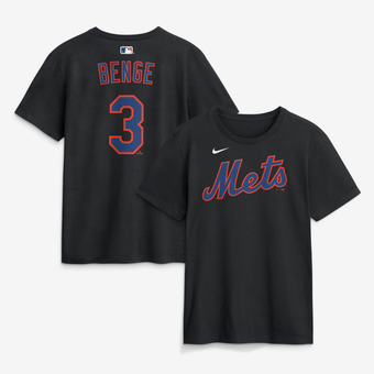 Men's Nike Carson Benge Black New York Mets Name & Number T-Shirt