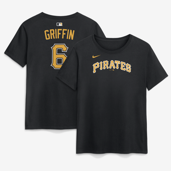 Women's Nike Konnor Griffin Black Pittsburgh Pirates Name & Number T-Shirt