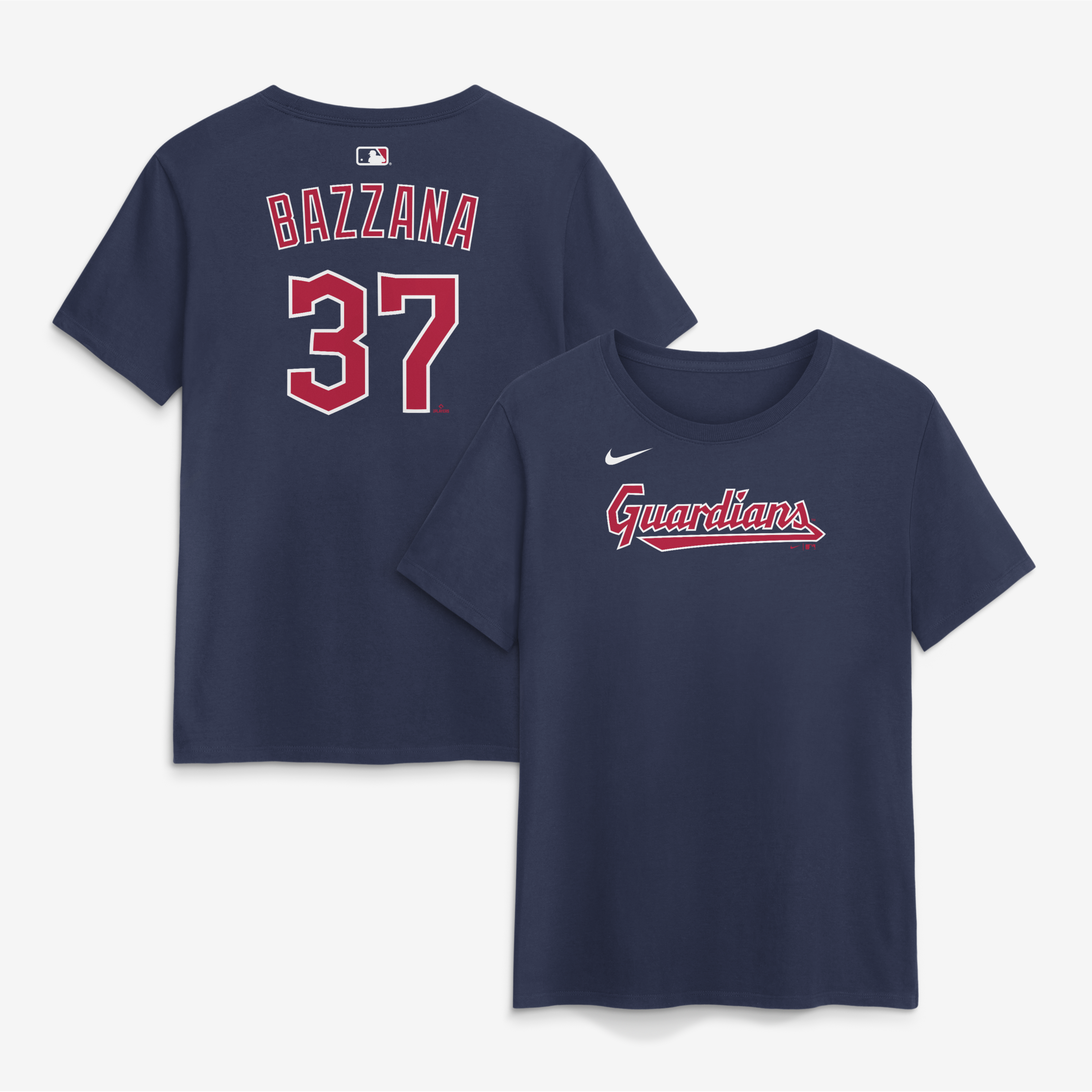 Women's Nike Travis Bazzana Navy Cleveland Guardians Name & Number T-Shirt