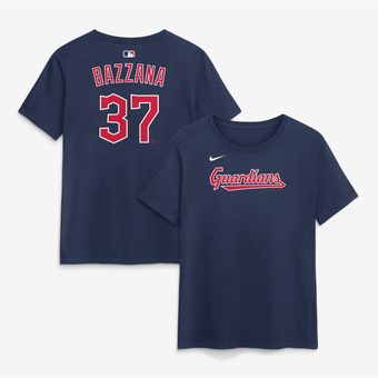 Women's Nike Travis Bazzana Navy Cleveland Guardians Name & Number T-Shirt