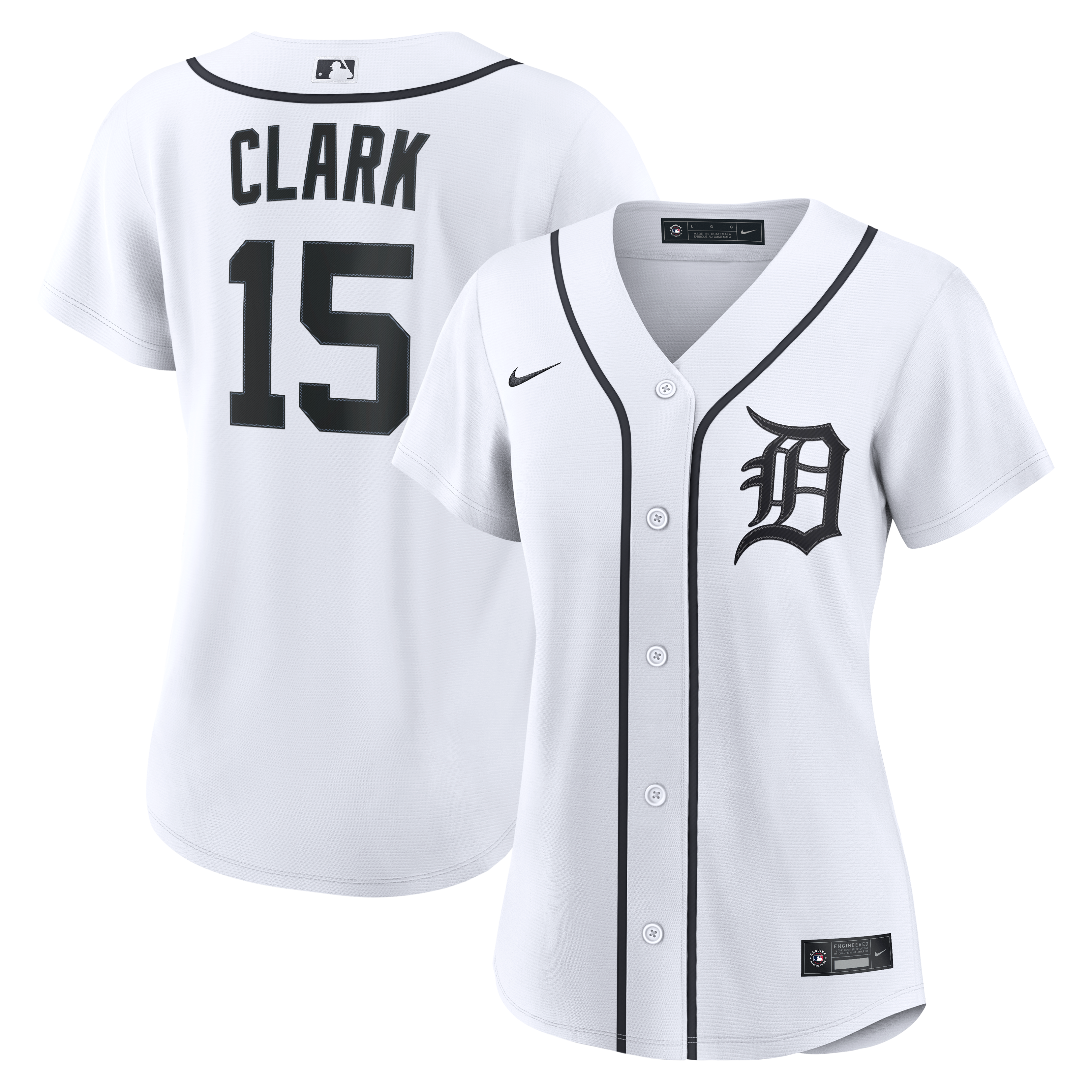 Women's Nike Max Clark White Detroit Tigers Home Replica Jersey