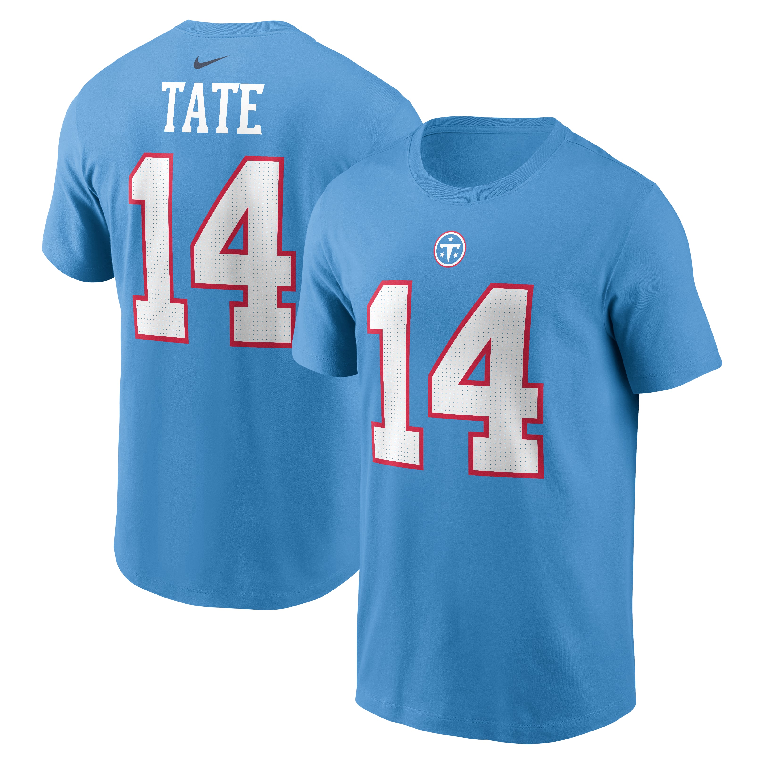 Men's Nike Carnell Tate Light Blue Tennessee Titans Name & Number T-Shirt