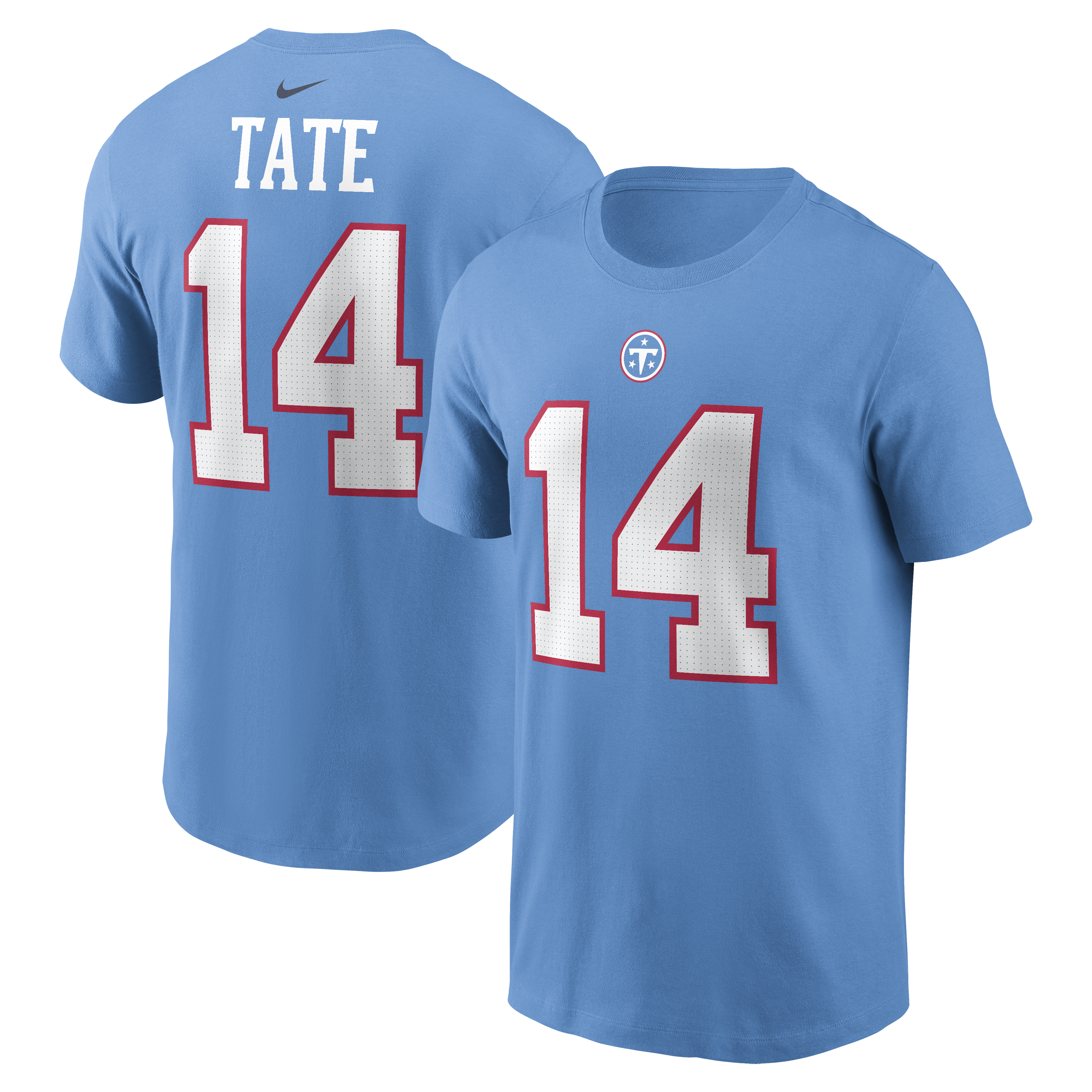 Men's Nike Carnell Tate Light Blue Tennessee Titans Name & Number T-Shirt