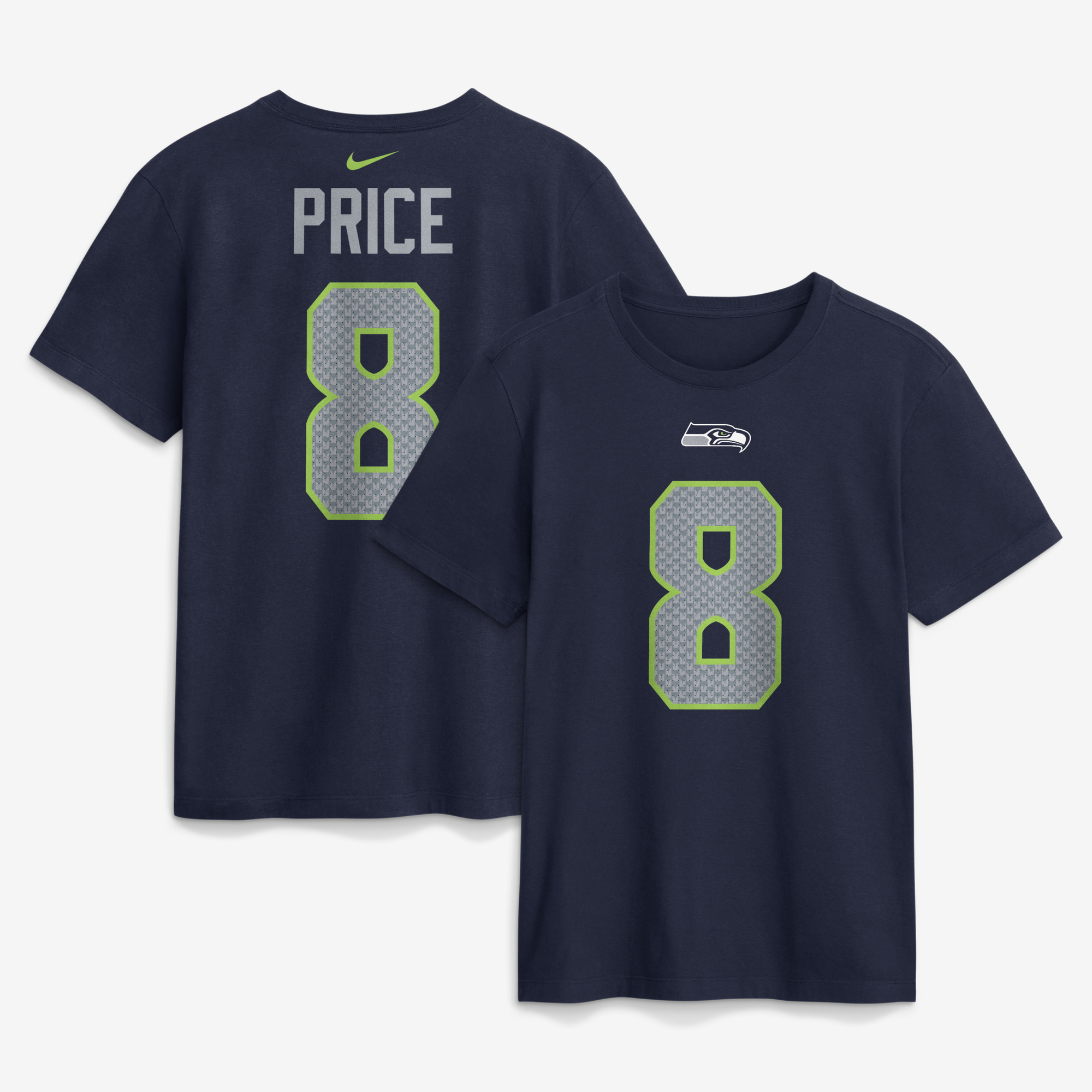 Men's Nike Jadarian Price College Navy Seattle Seahawks Name & Number T-Shirt