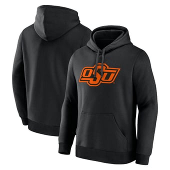Men's Logo Athletic  Black Oklahoma State Cowboys Primary Logo Fleece Pullover Hoodie