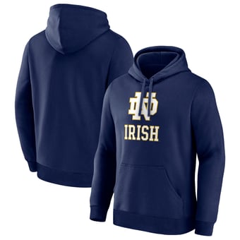 Men's Logo Athletic  Navy Notre Dame Fighting Irish Primary Logo Fleece Pullover Hoodie