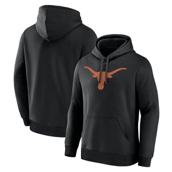 Men's Logo Athletic  Black Texas Longhorns Primary Logo Fleece Pullover Hoodie