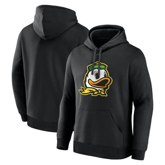 Men's Logo Athletic  Black Oregon Ducks Primary Logo Fleece Pullover Hoodie