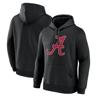 Men's Logo Athletic  Black Alabama Crimson Tide Primary Logo Fleece Pullover Hoodie