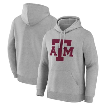 Men's Logo Athletic  Heather Gray Texas A&M Aggies Primary Logo Fleece Pullover Hoodie