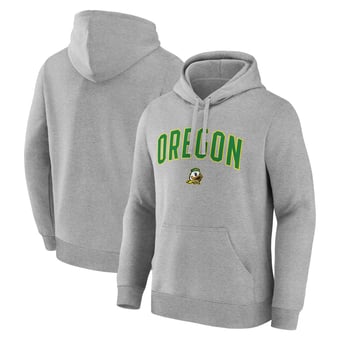 Men's Logo Athletic  Heather Gray Oregon Ducks Primary Logo Fleece Pullover Hoodie
