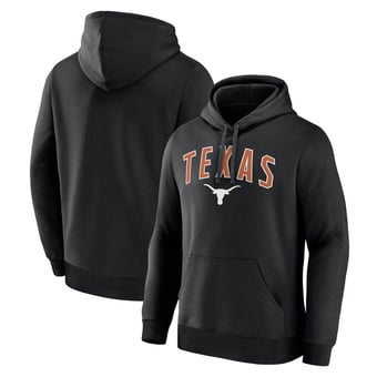 Men's Logo Athletic  Black Texas Longhorns Primary Logo Fleece Pullover Hoodie