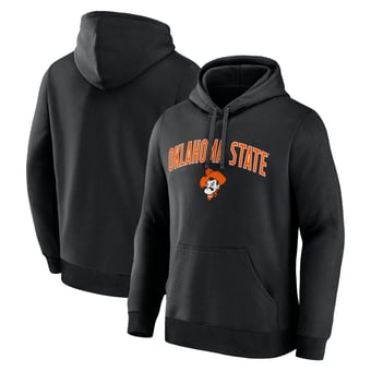 Men's Logo Athletic  Black Oklahoma State Cowboys Primary Logo Fleece Pullover Hoodie