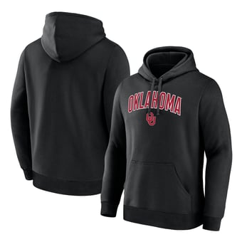 Men's Logo Athletic  Black Oklahoma Sooners Primary Logo Fleece Pullover Hoodie
