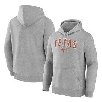 Men's Logo Athletic  Heather Gray Texas Longhorns Primary Logo Fleece Pullover Hoodie