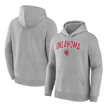 Men's Logo Athletic  Heather Gray Oklahoma Sooners Primary Logo Fleece Pullover Hoodie