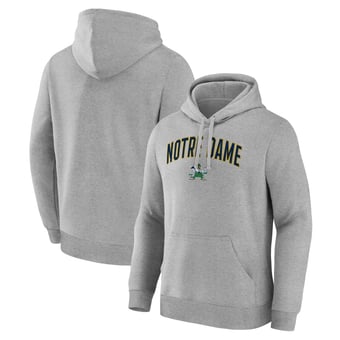 Men's Logo Athletic  Heather Gray Notre Dame Fighting Irish Primary Logo Fleece Pullover Hoodie