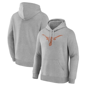Men's Logo Athletic  Heather Gray Texas Longhorns Primary Logo Fleece Pullover Hoodie