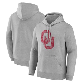 Men's Logo Athletic  Heather Gray Oklahoma Sooners Primary Logo Fleece Pullover Hoodie