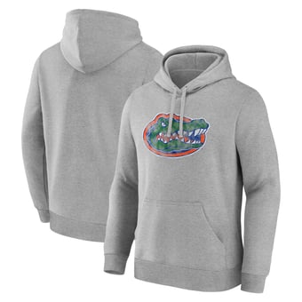 Men's Logo Athletic  Heather Gray Florida Gators Primary Logo Fleece Pullover Hoodie