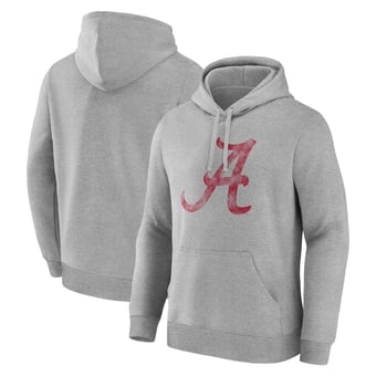 Men's Logo Athletic  Heather Gray Alabama Crimson Tide Primary Logo Fleece Pullover Hoodie
