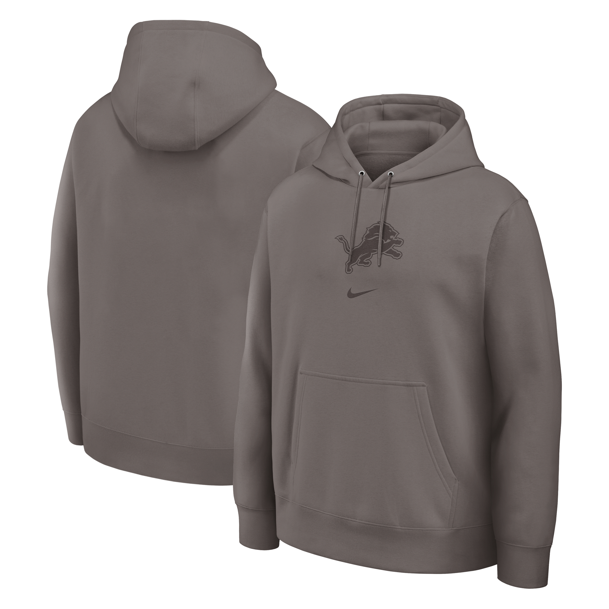 Detroit Lions Washed Club Nike Men's NFL Pullover Hoodie in Grey | 16TW2EK9J-DQ6