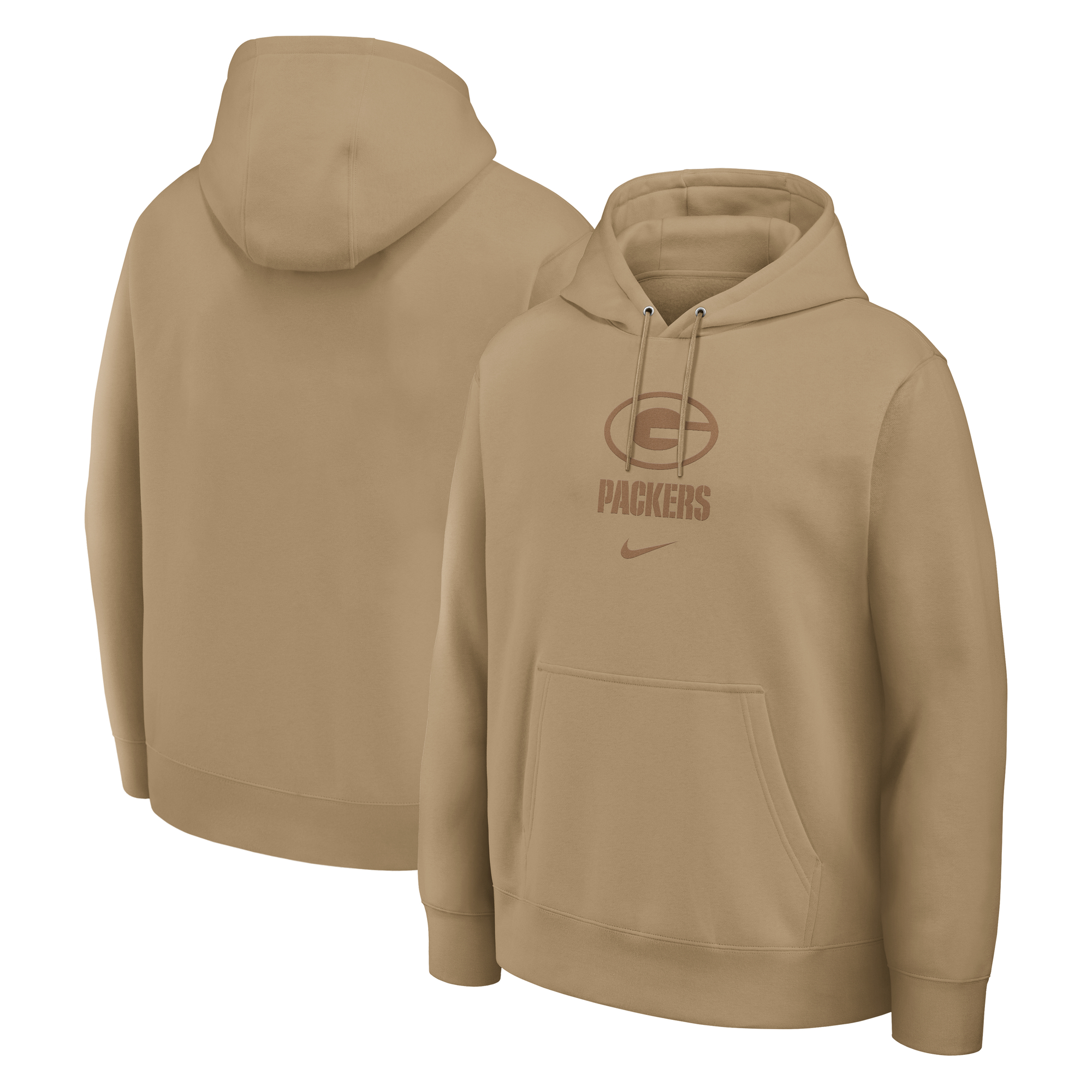 Green Bay Packers Washed Club Nike Men's NFL Pullover Hoodie in Brown | 16TW2FE7T-DQ6