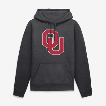 Men's Logo Athletic Heather Charcoal Oklahoma Sooners Sunset Hoodie
