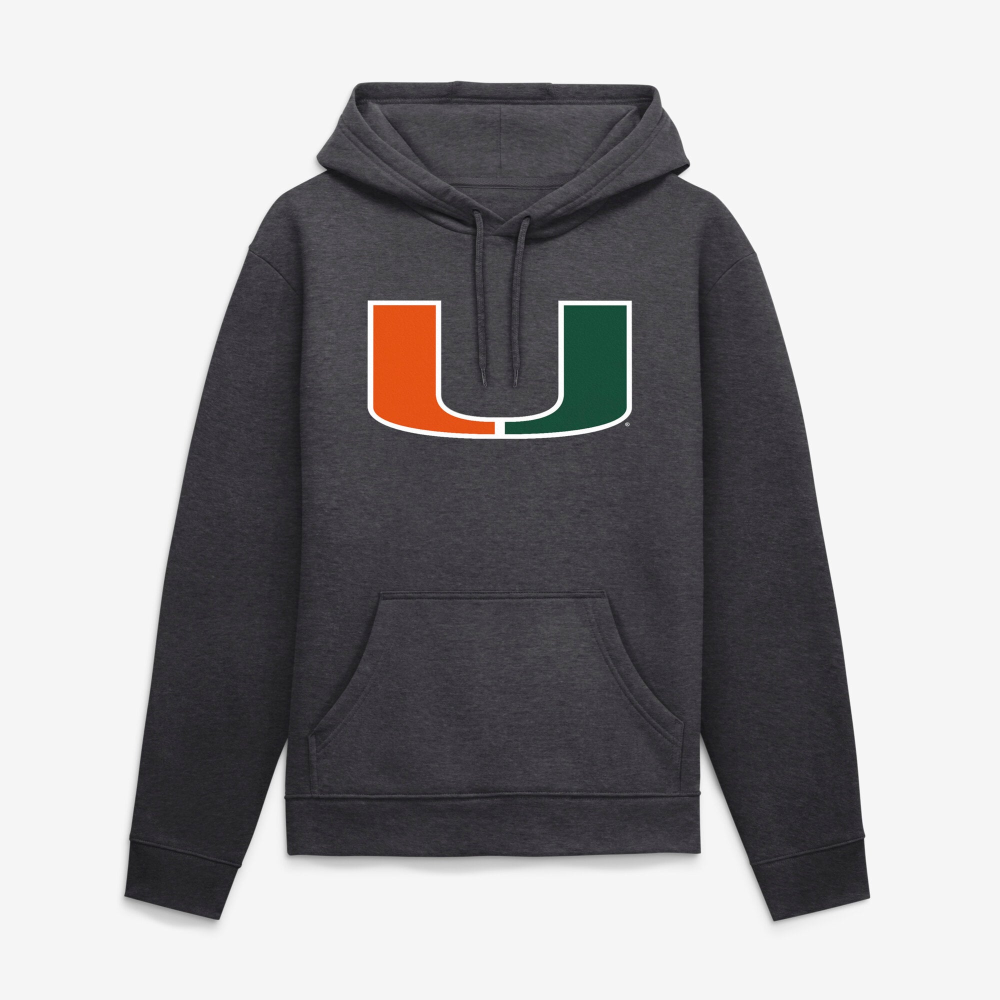 Men's Logo Athletic Heather Charcoal Miami Hurricanes Sunset Hoodie