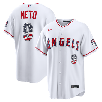 Fourth of July Men's Los Angeles Angels Zach Neto Nike White USA 250 Stadium Jersey