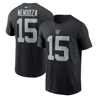 Men's Nike Fernando Mendoza Black Las Vegas Raiders Name & Number T-Shirt