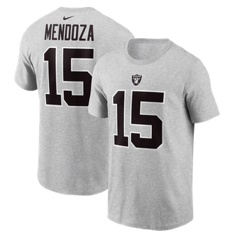 Men's Nike Fernando Mendoza Heather Gray Las Vegas Raiders Name & Number T-Shirt