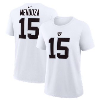 Women's Nike Fernando Mendoza White Las Vegas Raiders Name & Number T-Shirt